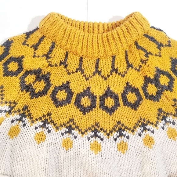 Nasty Gal J.O.A. Malia Mock Neck Sweater JOA Chunky Knit Fair Isle - Picture 11 of 16